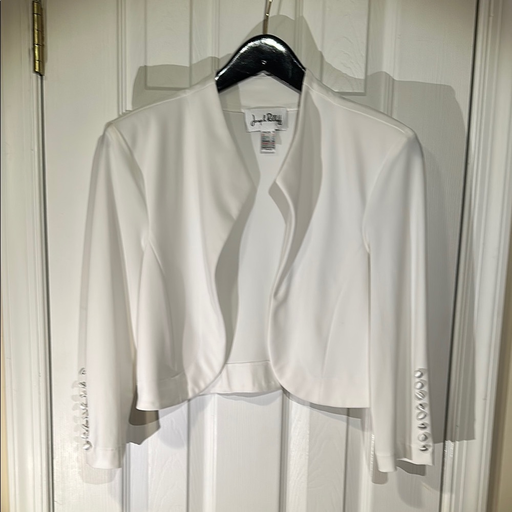 Cropped Bolero White Women's Jacket by Joseph Ribkoff